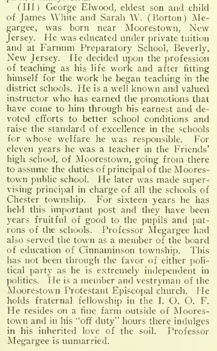 George Megargee writeup from a NJ book